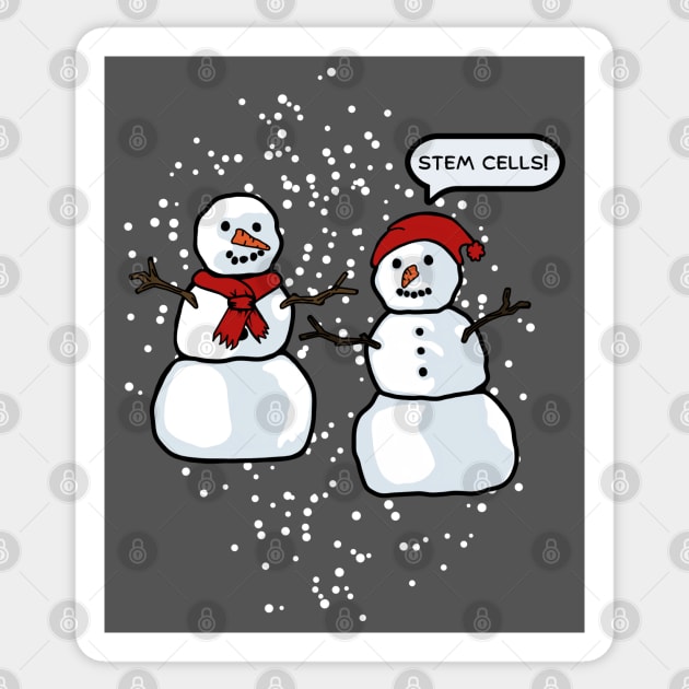 Snowman Sees Stem Cells Sticker by Slightly Unhinged